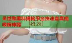 吴世勋黑料揭秘平台快速查真相吸粉神器