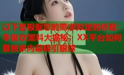 以下是根据您的需求拟定的标题：李俊欢黑料大揭秘：XX平台如何靠独家内幕吸引眼球