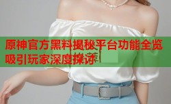 原神官方黑料揭秘平台功能全览吸引玩家深度探讨